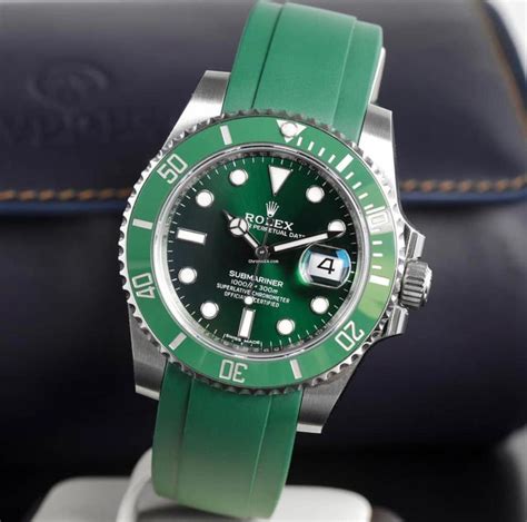 rolex hulk with rubber strap|Rolex Hulk submariner green.